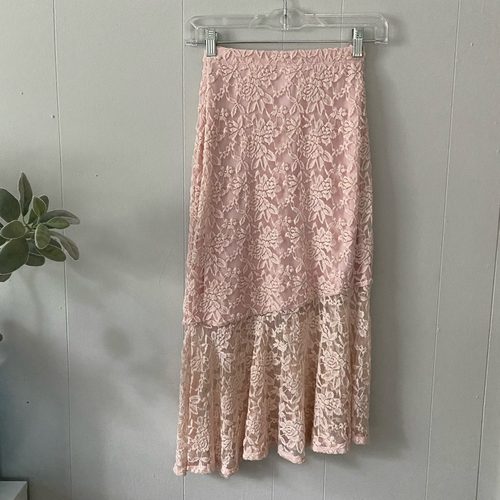 Venus MIDI Asymetrical Lace Skirt
